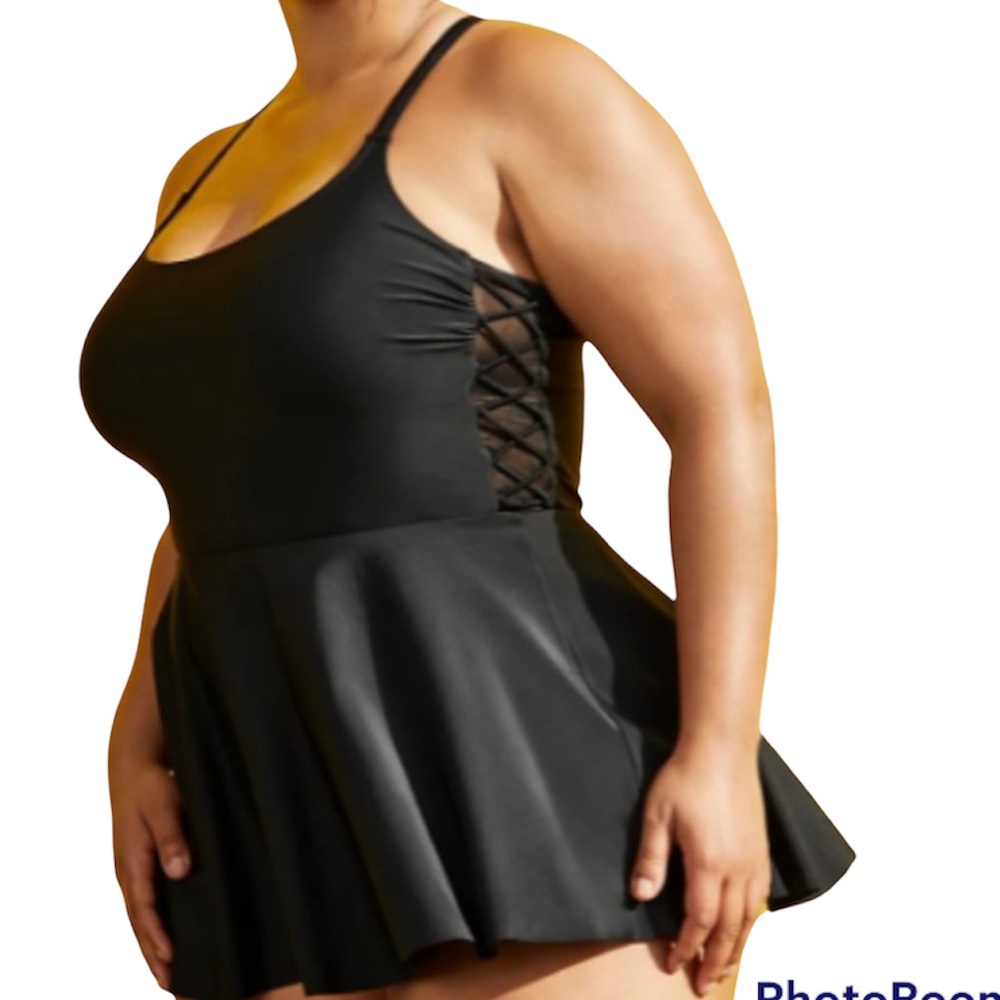Torrid Side Tie Dress One Piece Swimsuit 3X NEW